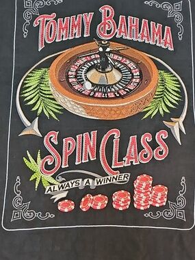 Tommy Bahama XL Embroidered Camp Style 100% Silk “Spin Class” Casino Shirt